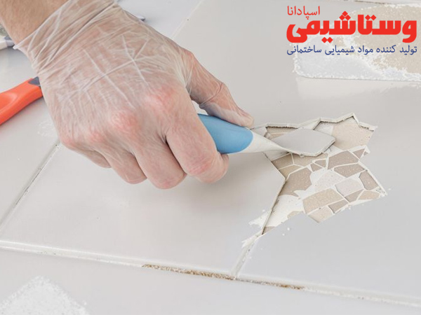 ترمیم کاشی شکسته با چسب
